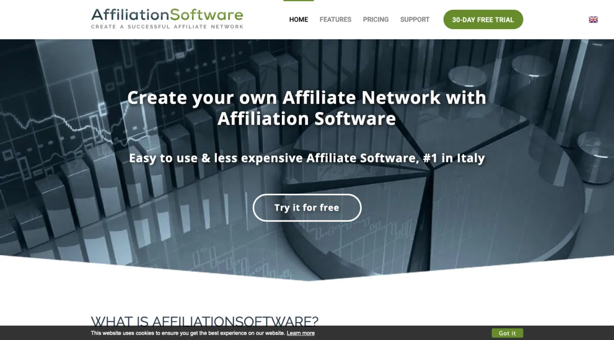 Interface AffiliationSoftware : fonctionnalités, prix, alternatives