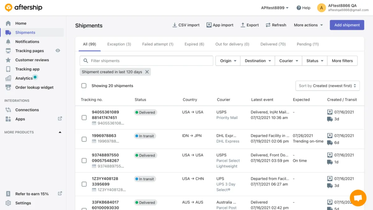 Notre avis sur Aftership : un logiciel d'expérience client (CX) à découvrir