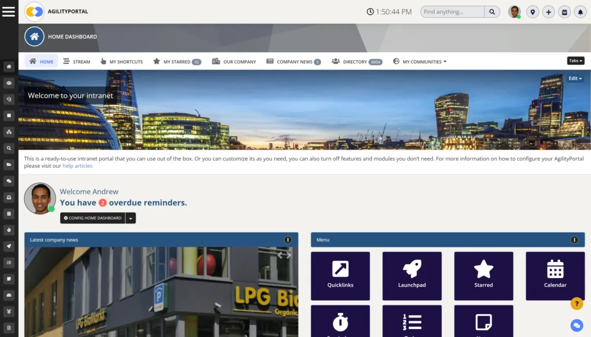Notre avis sur AgilityPortal : un logiciel Intranet à découvrir