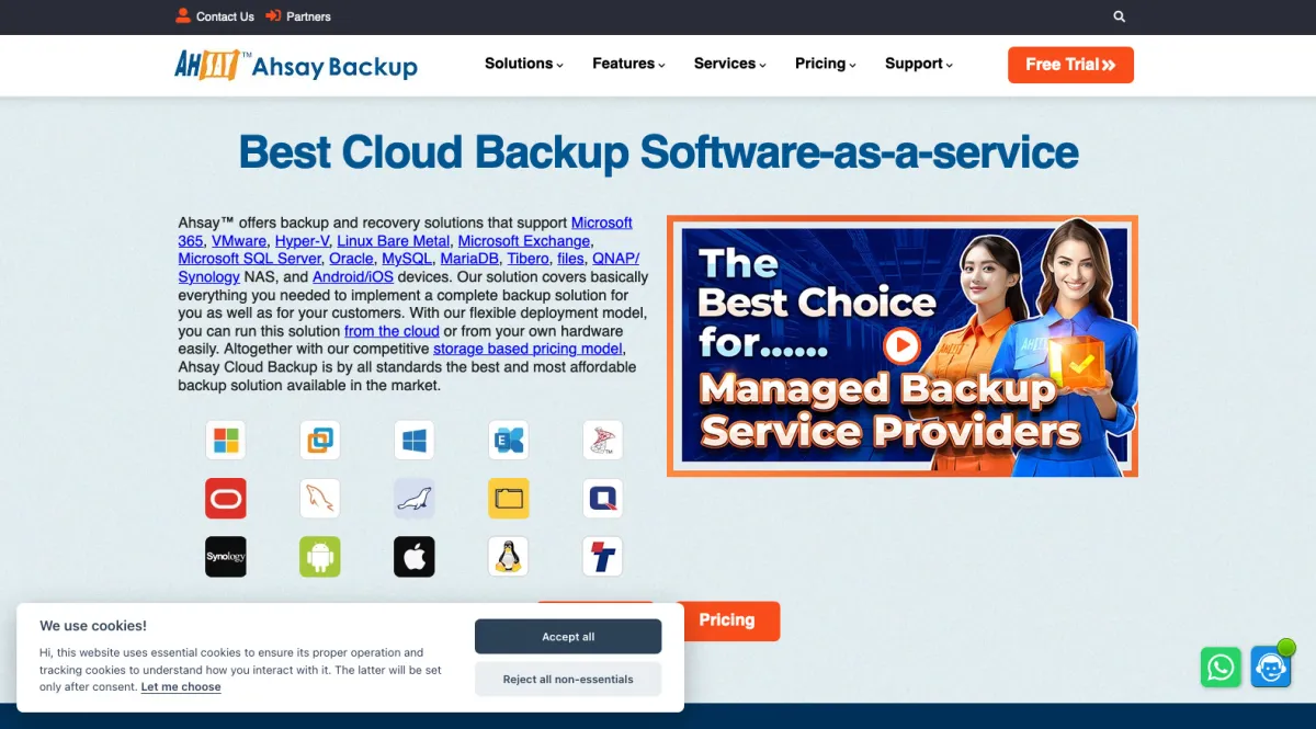 Interface Ahsay Backup : fonctionnalités, prix, alternatives
