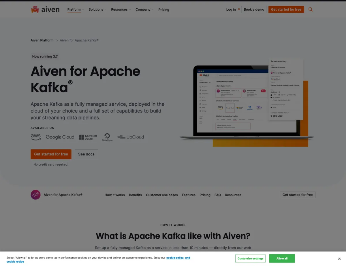 Interface Aiven Kafka : image, ergonomie, alternatives