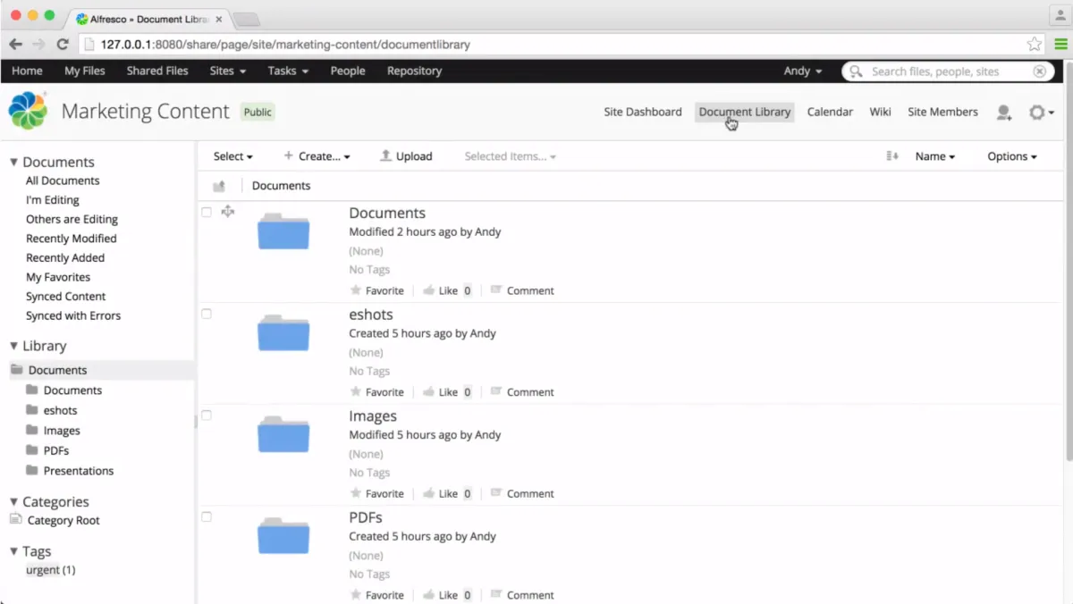 Alfresco Content Services est une plateforme de gestion de données populaire qui existe en version gratuite ou payante (à partir de 0 €) 