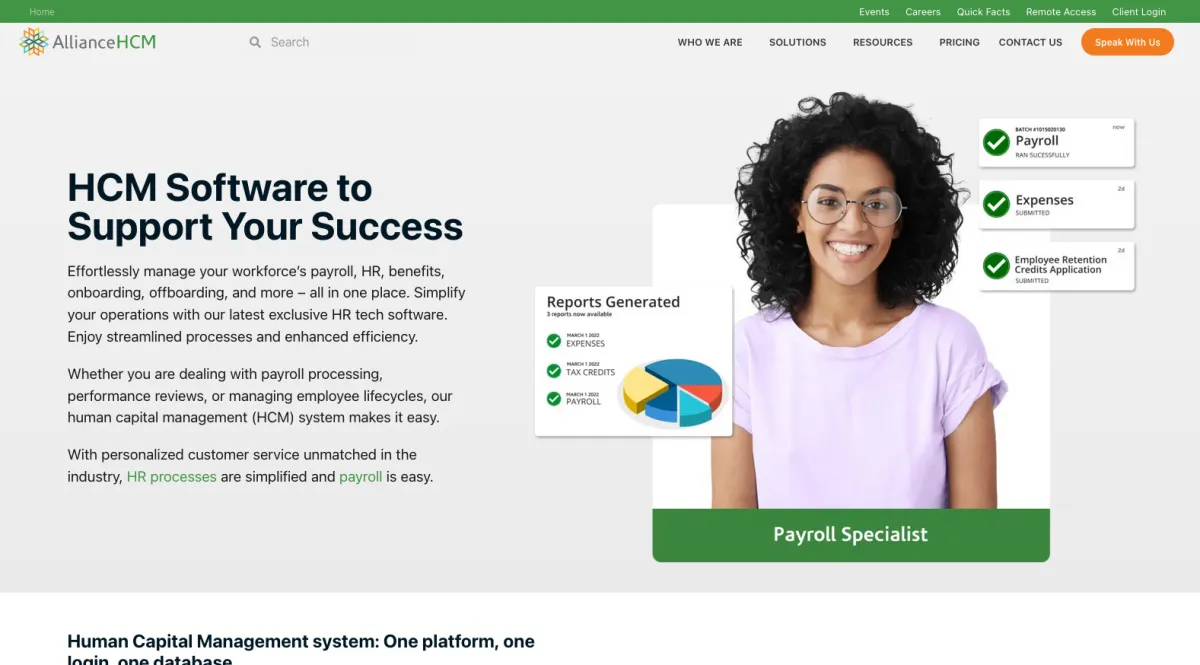 Interface AllianceHCM : fonctionnalités, prix, alternatives