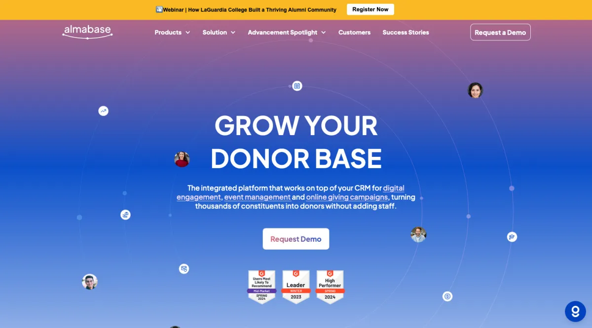 Interface Almabase : image, ergonomie, alternatives