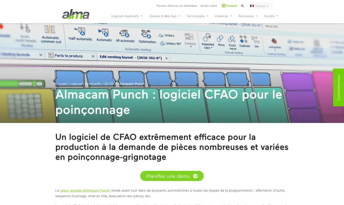 Interface AlmaCAM Punch : fonctionnalités, prix, alternatives