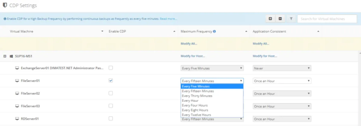 Interface Altaro VM Backup: image, ergonomie, alternatives