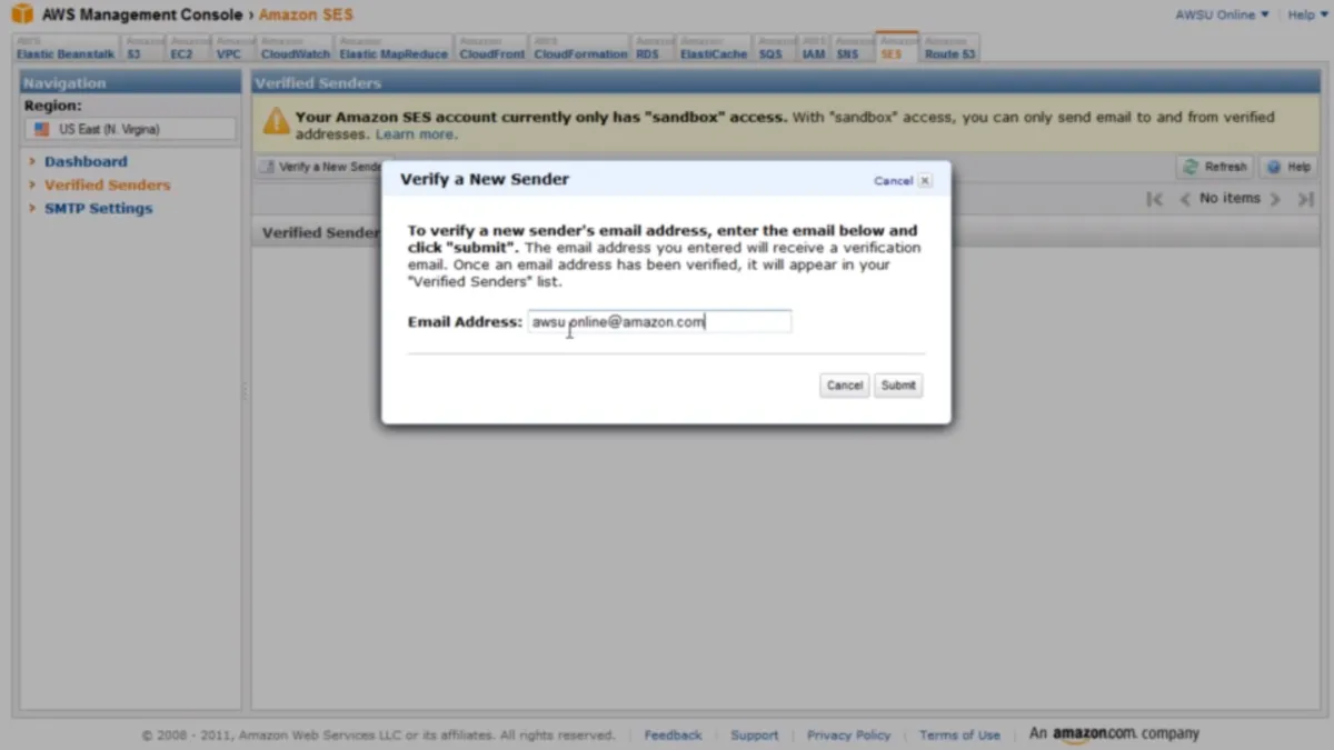 Interface Amazon AWS Ses: image, ergonomie, alternatives