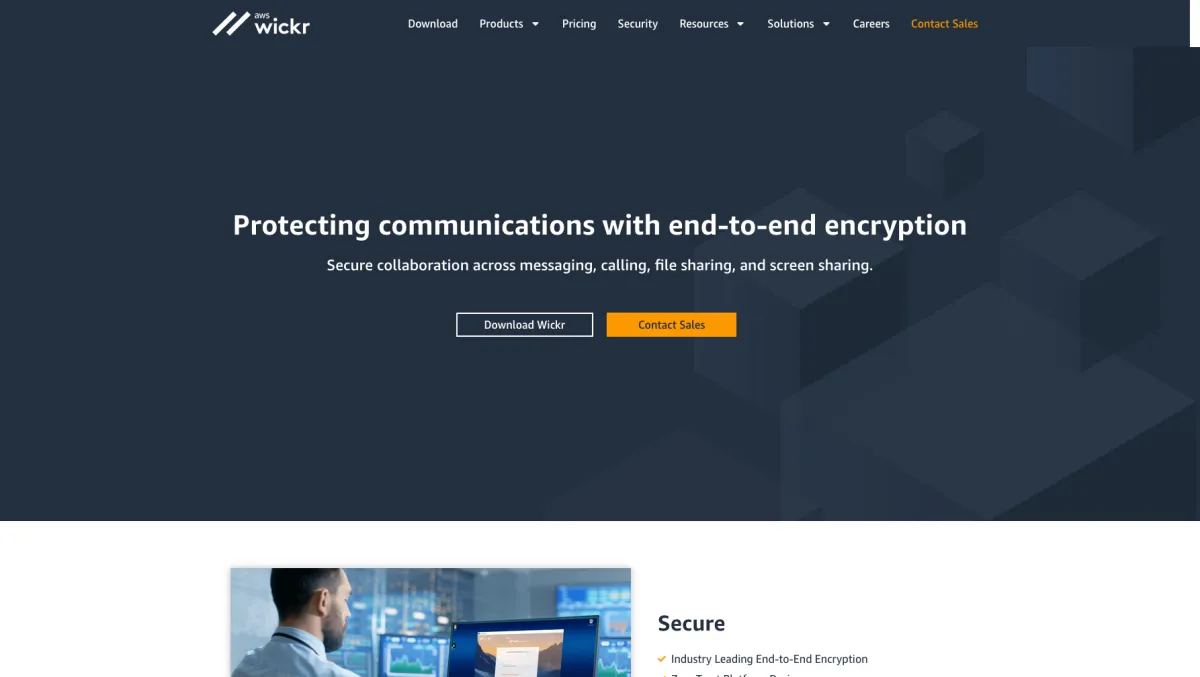 Interface Amazon AWS Wickr : fonctionnalités, prix, alternatives