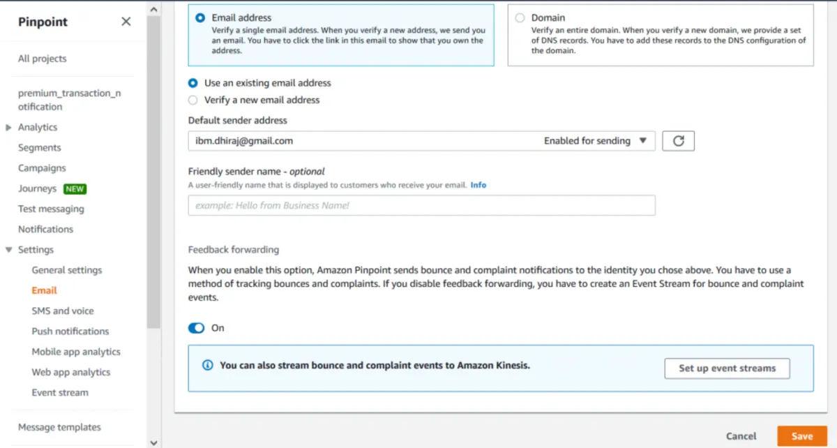 Interface Amazon PinPoint: image, ergonomie, alternatives