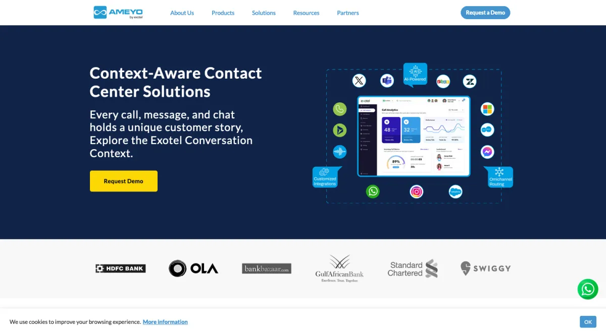 Interface Ameyo Engage : fonctionnalités, prix, alternatives