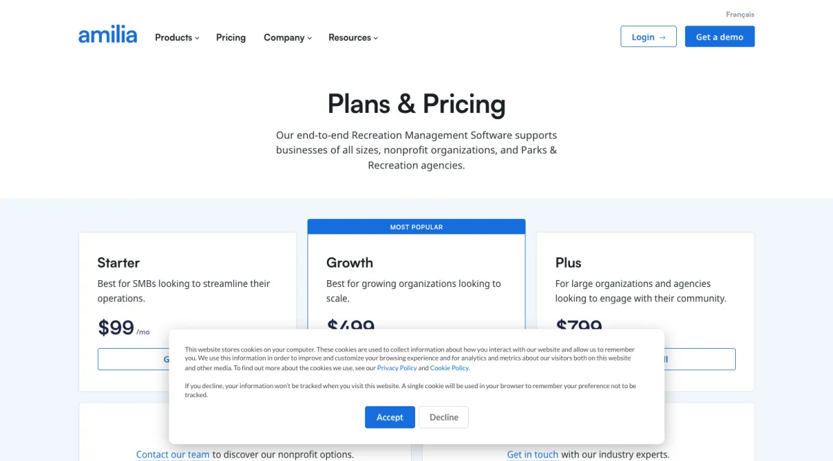 Interface Amilia : fonctionnalités, prix, alternatives