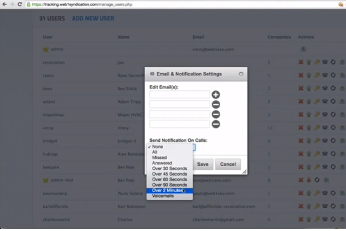 Interface Analytic Call Tracking: image, ergonomie, alternatives Interface Analytic Call Tracking: image, ergonomie, alternatives