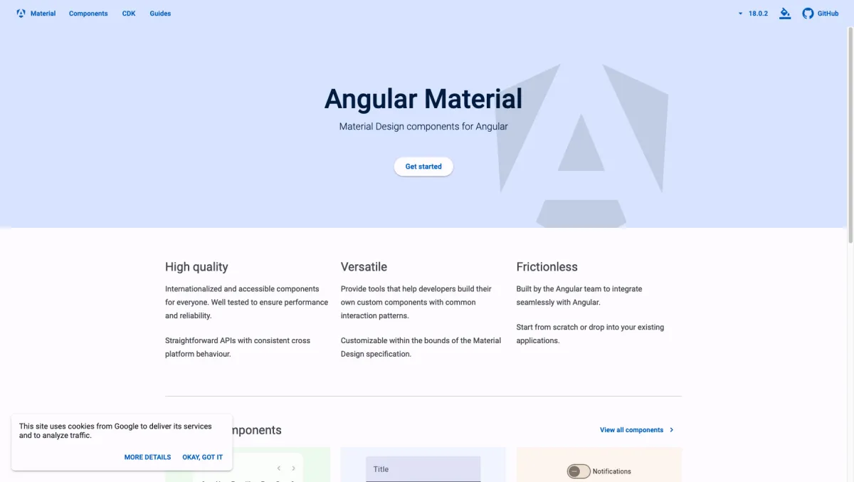 Interface Angular Material : fonctionnalités, prix, alternatives