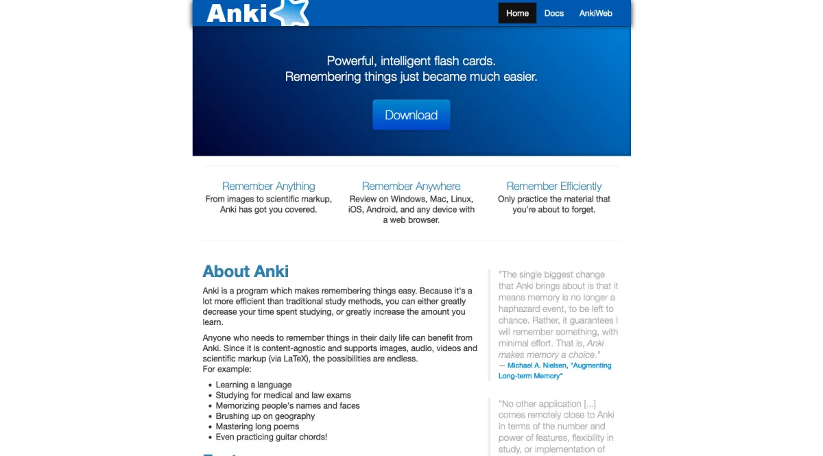 Interface Anki : fonctionnalités, prix, alternatives