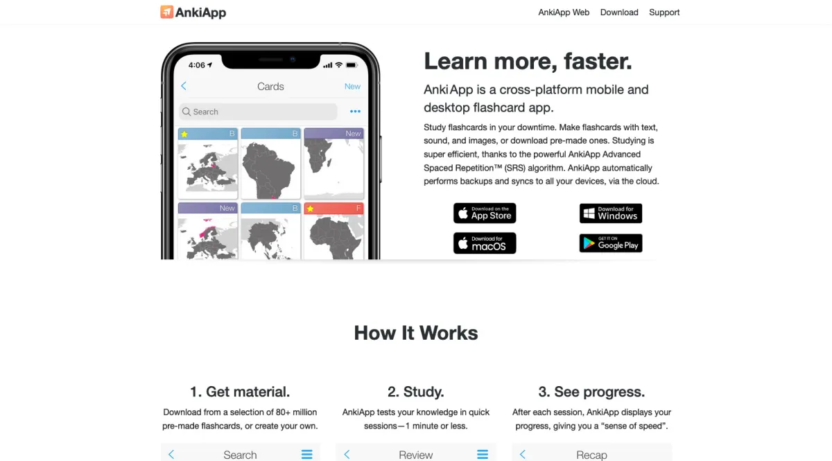 Interface AnkiApp : fonctionnalités, prix, alternatives