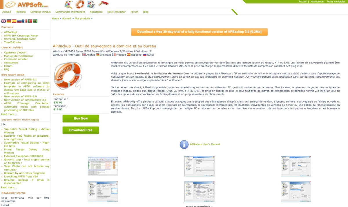 Interface APBackup : fonctionnalités, prix, alternatives Interface APBackup : fonctionnalités, prix, alternatives