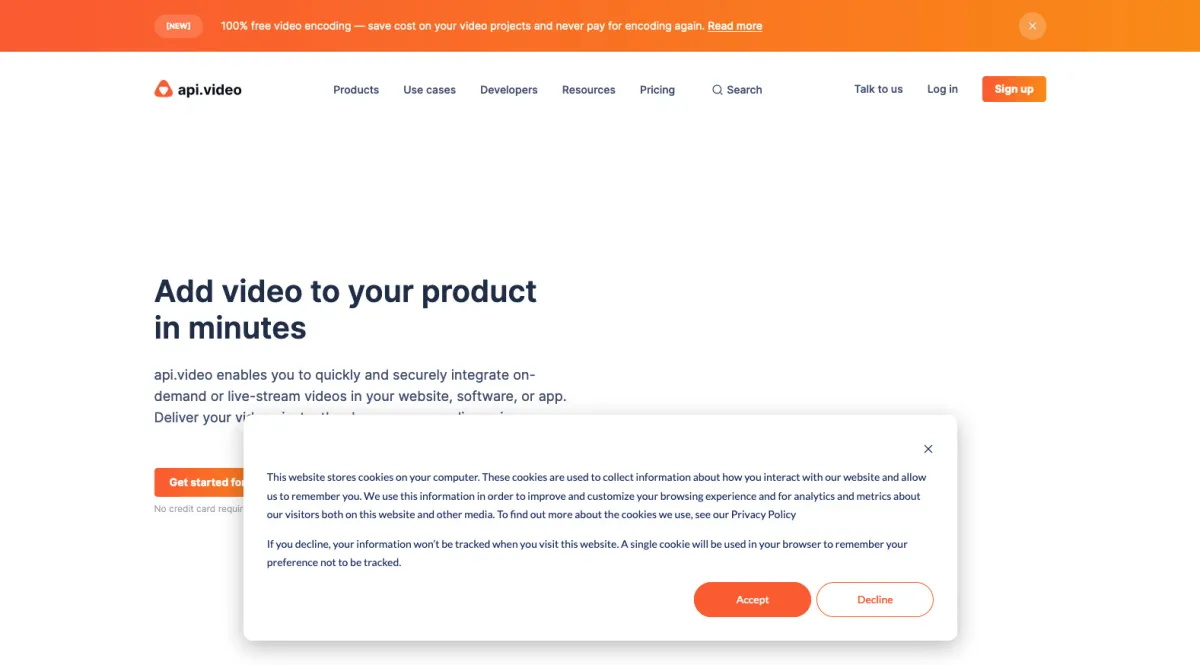 Interface api.video : fonctionnalités, prix, alternatives