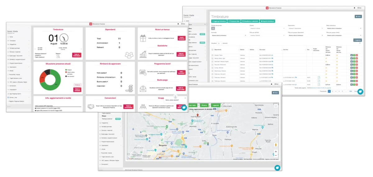 Interface App Rilevazione Presenze: fonctionnalités, prix, alternatives