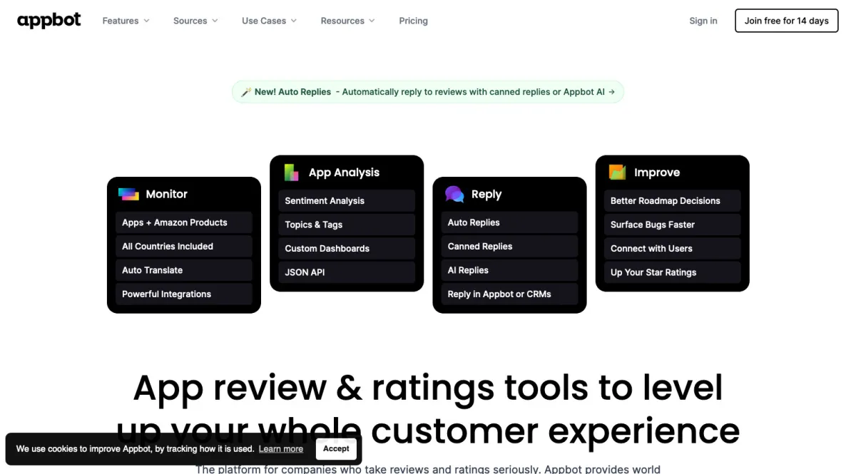 Interface Appbot : image, ergonomie, alternatives