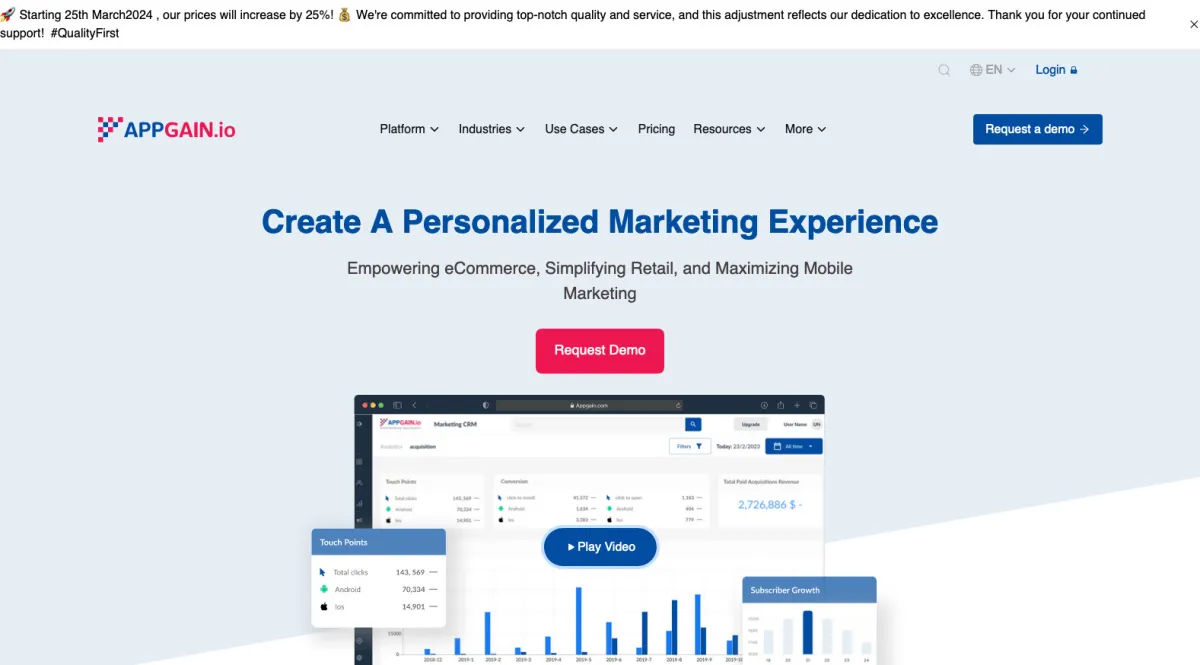 Interface Appgain : fonctionnalités, prix, alternatives