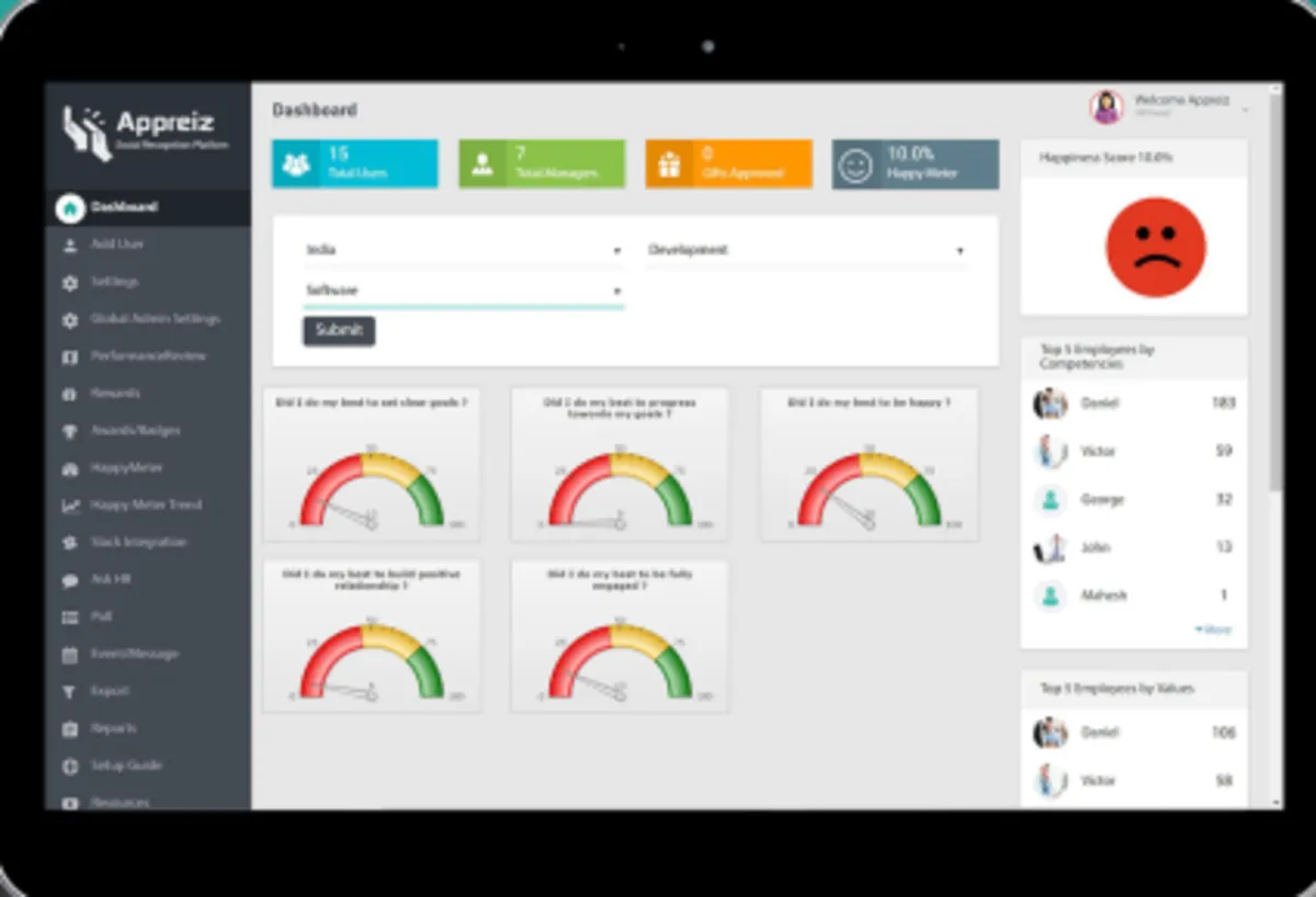 Interface Appreiz: fonctionnalités, prix, alternatives