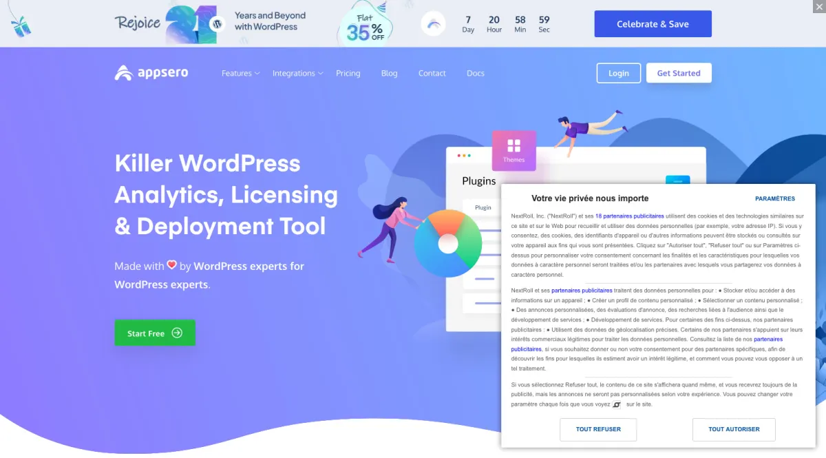 Interface Appsero : fonctionnalités, prix, alternatives