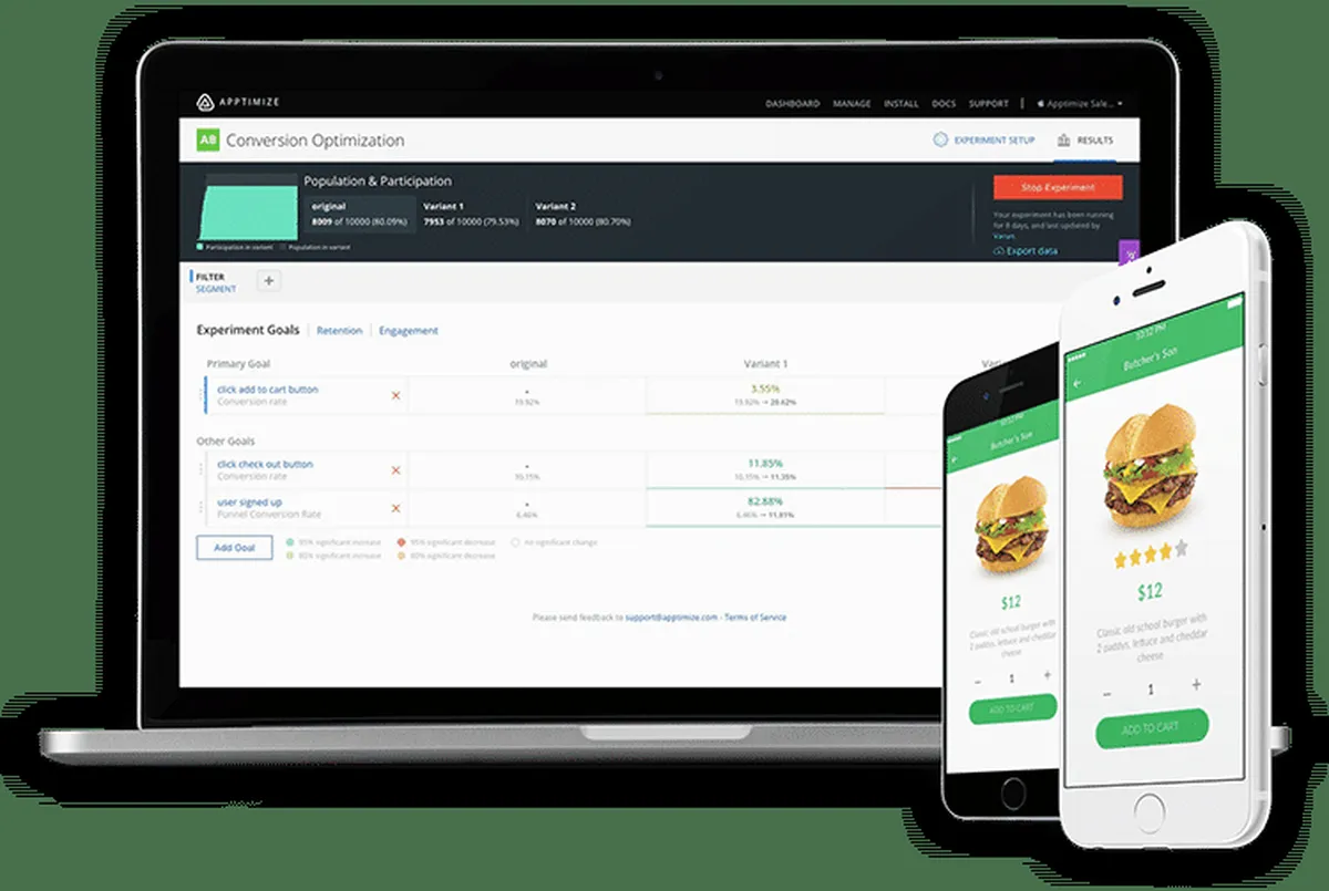 Interface Apptimize: image, ergonomie, alternatives