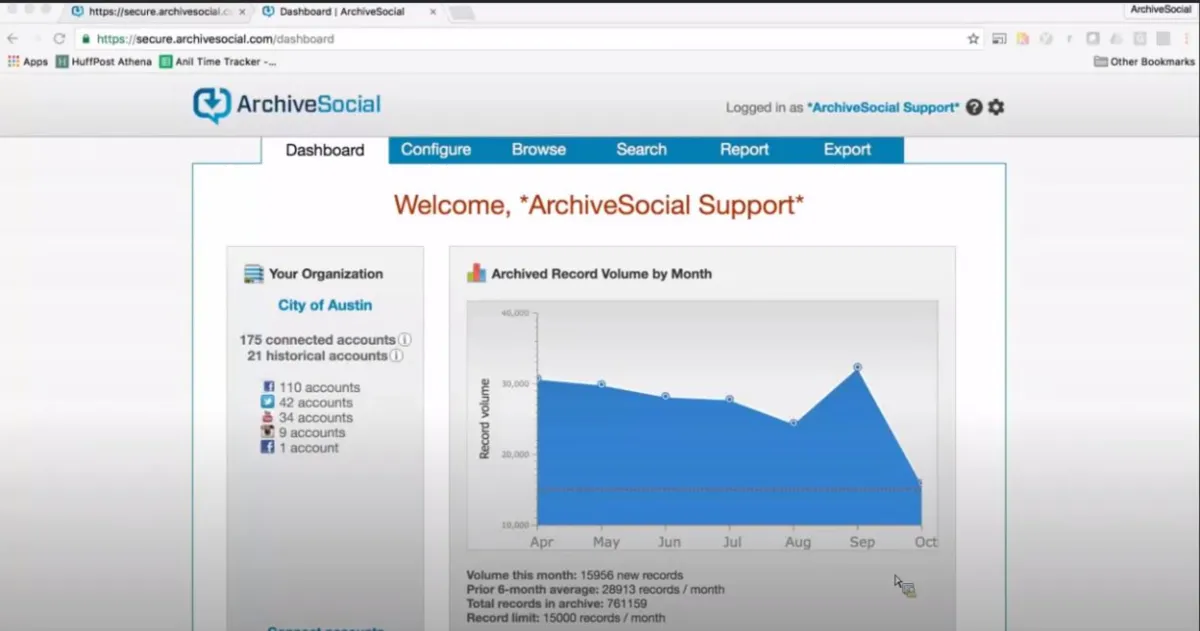 Interface ArchiveSocial: fonctionnalités, prix, alternatives