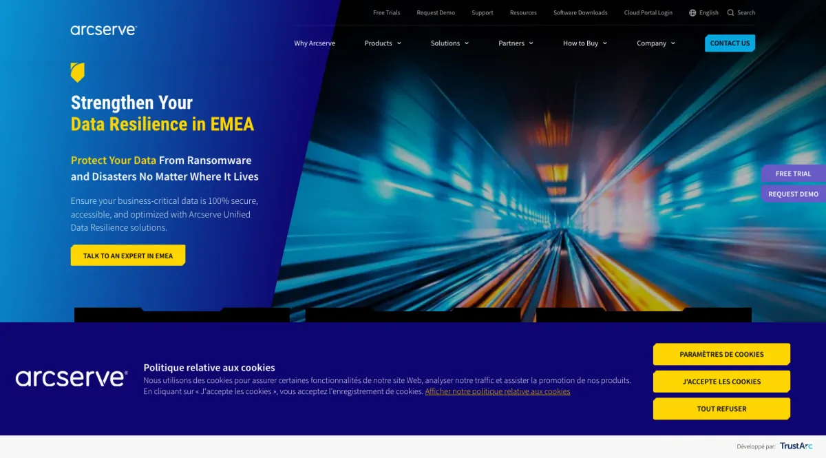 Interface Arcserve : fonctionnalités, prix, alternatives