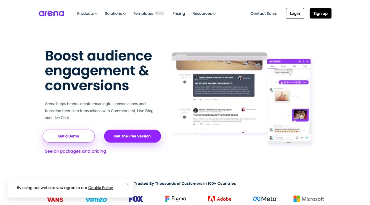 Interface Arena Live Chat : fonctionnalités, prix, alternatives Interface Arena Live Chat : fonctionnalités, prix, alternatives