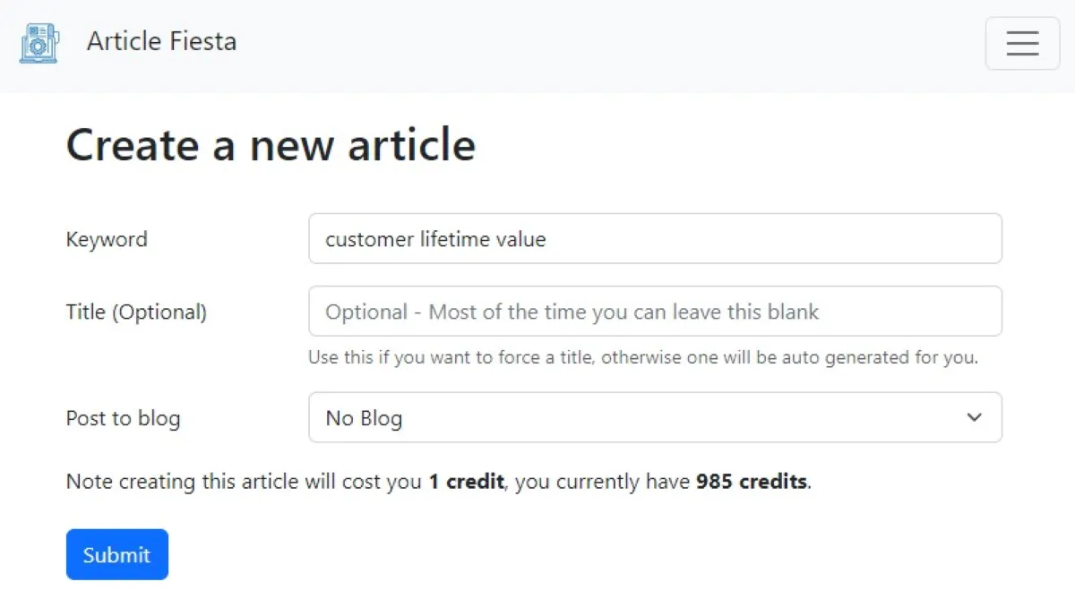 Notre avis sur Article Fiesta : un logiciel d'intelligence artificielle (IA) à découvrir