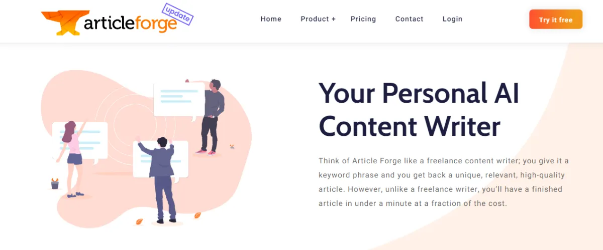 Articleforge: avis sur le générateur de texte par IA (intelligence artificielle): fonctionnalités, avantages, inconvénients et tarifs