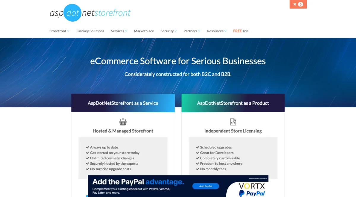 Interface AspDotNetStorefront : fonctionnalités, prix, alternatives