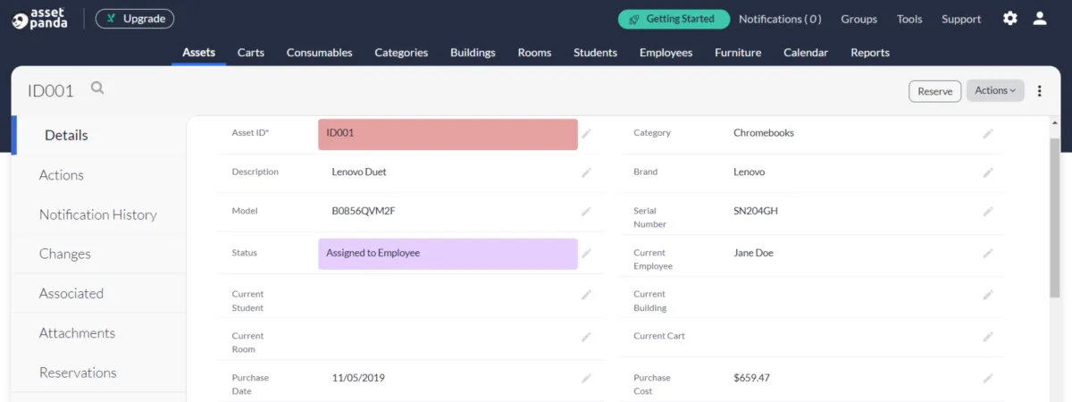 Interface Asset Panda: fonctionnalités, prix, alternatives