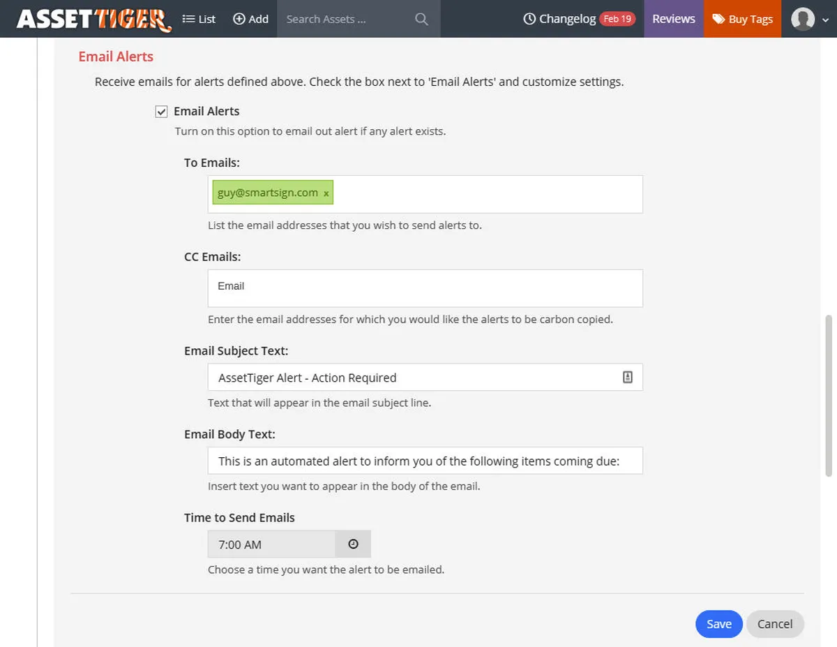 Interface AssetTiger: fonctionnalités, prix, alternatives