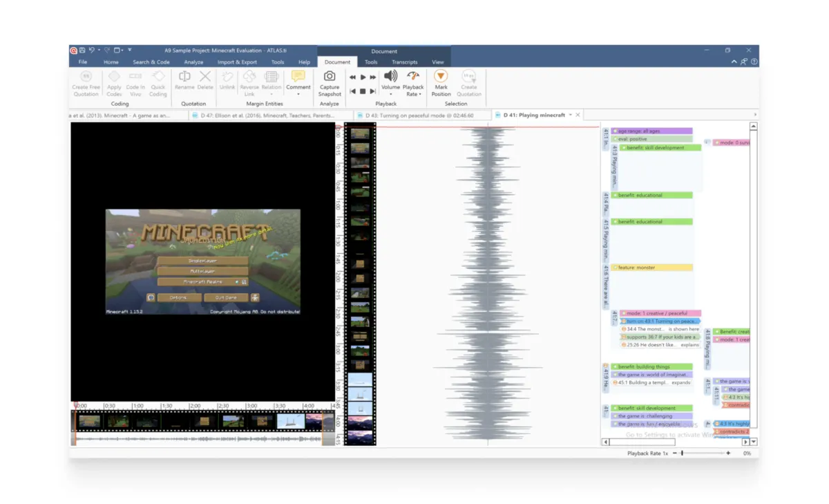 Interface ATLAS.ti: image, ergonomie, alternatives Interface ATLAS.ti: image, ergonomie, alternatives