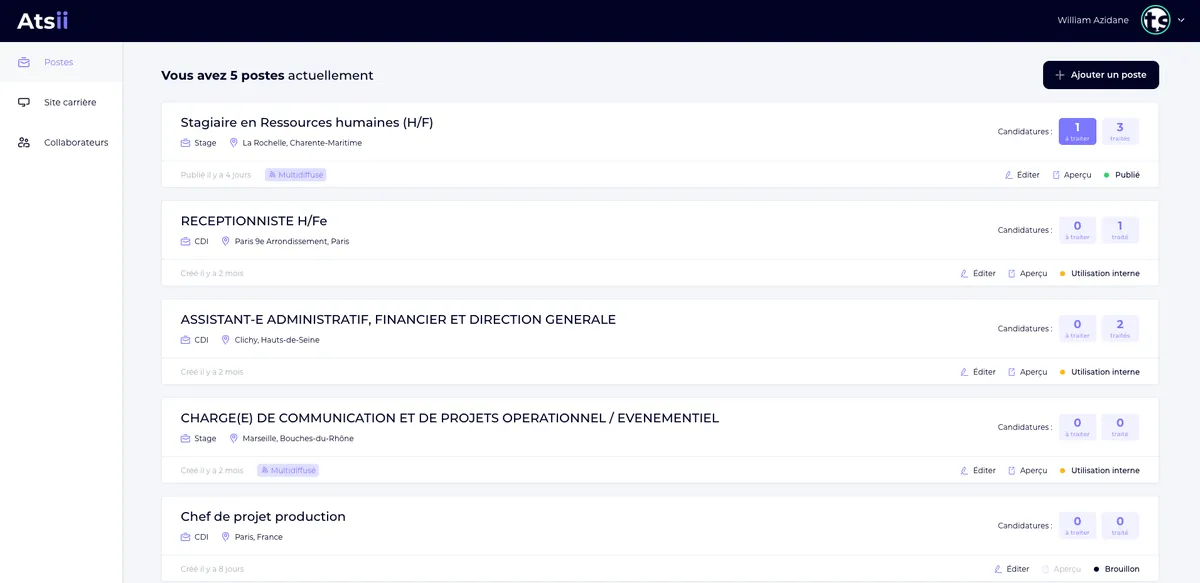 Notre avis sur ATSii : un logiciel ATS (applicant tracking system / suivi des candidatures) à découvrir Notre avis sur ATSii : un logiciel ATS (applicant tracking system / suivi des candidatures) à découvrir