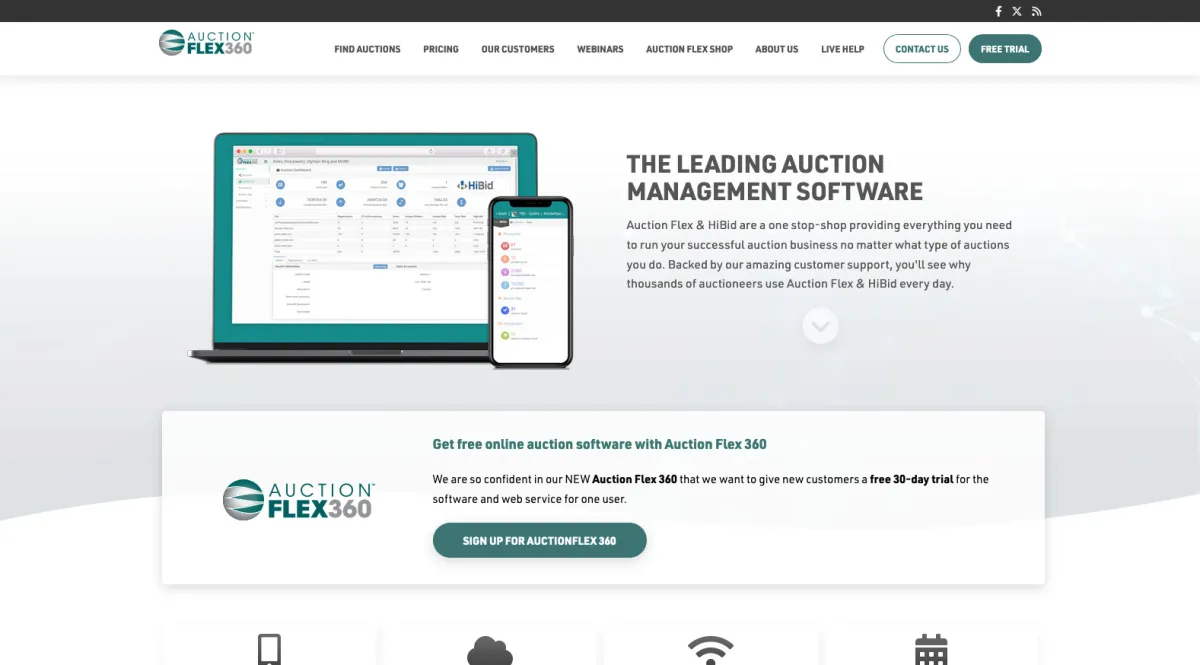 Interface Auction Flex : fonctionnalités, prix, alternatives
