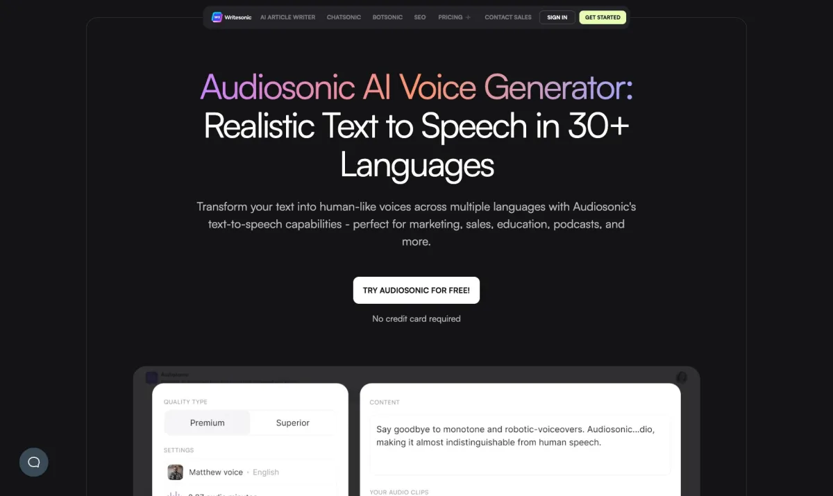 Interface Audiosonic : fonctionnalités, prix, alternatives