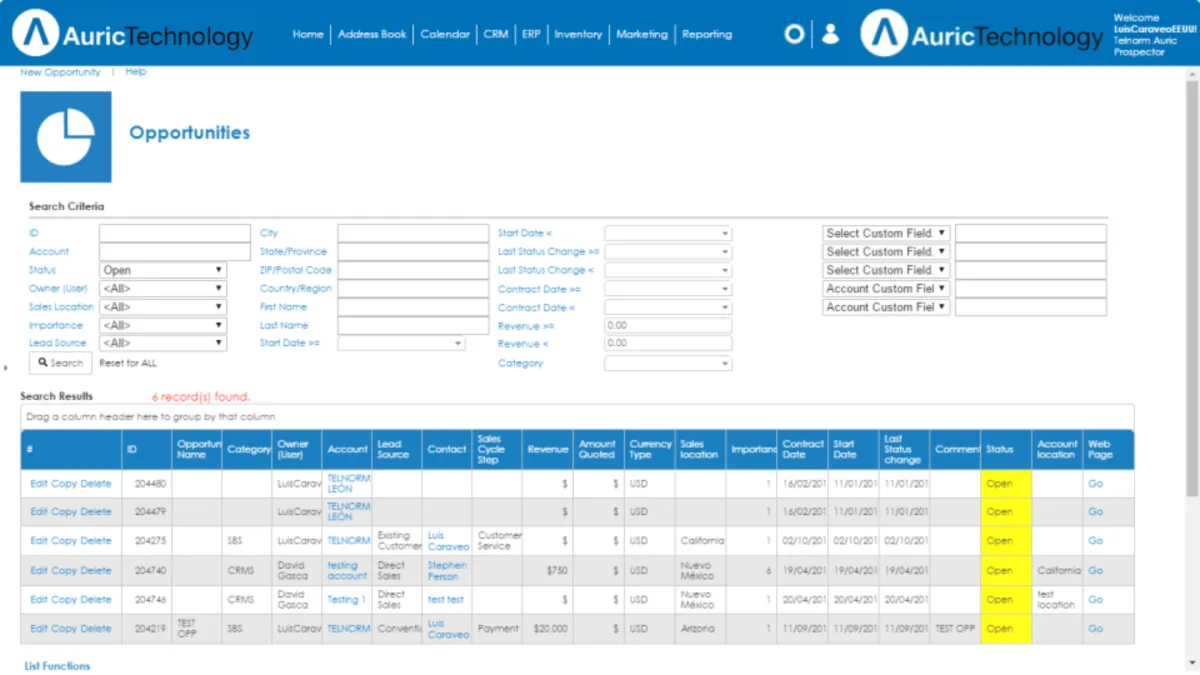 Interface Auric Prospector: fonctionnalités, prix, alternatives