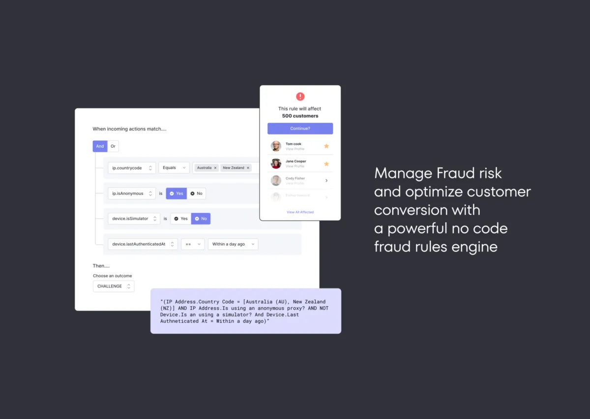 Interface Authsignal: image, ergonomie, alternatives