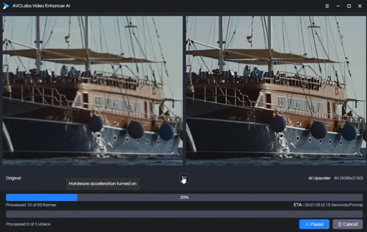 Interface AVCLabs Video Enhancer AI: image, ergonomie, alternatives Interface AVCLabs Video Enhancer AI: image, ergonomie, alternatives