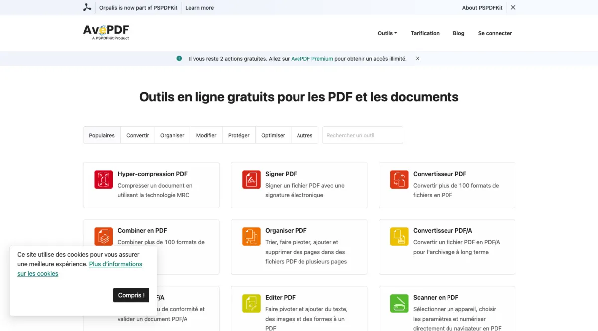 Interface Avepdf : fonctionnalités, prix, alternatives