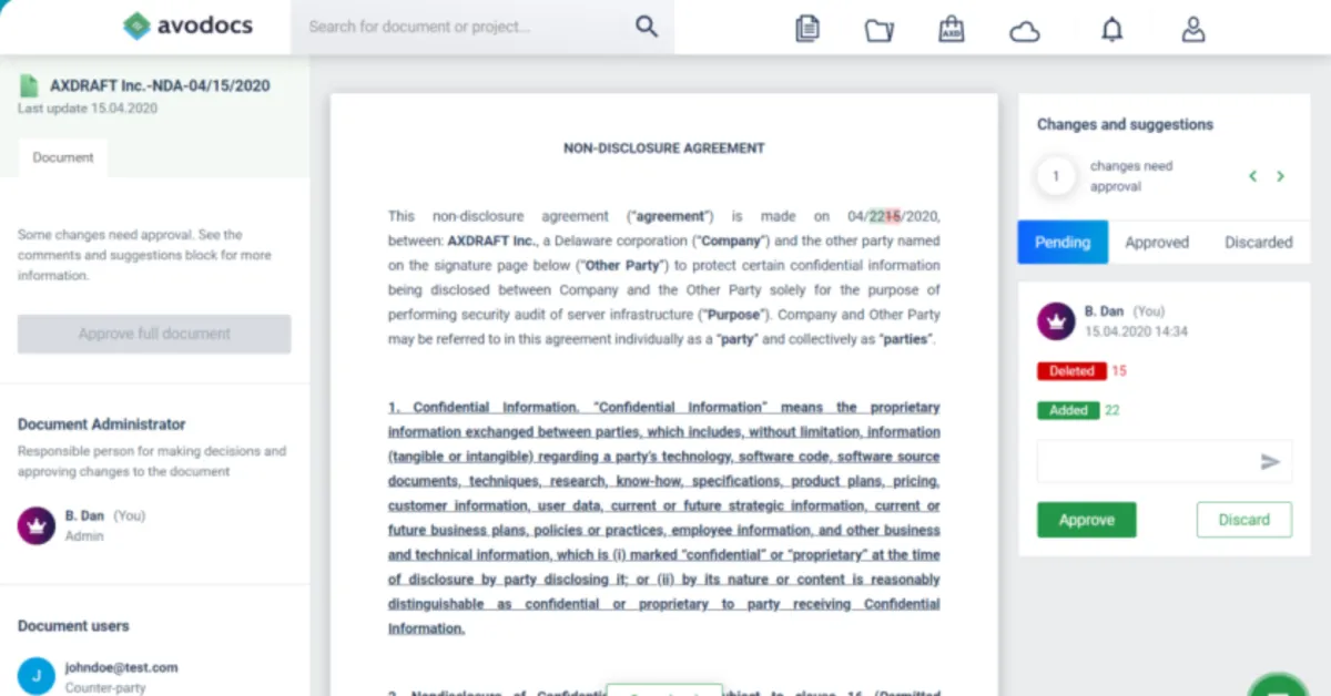 Interface Avodocs: fonctionnalités, prix, alternatives