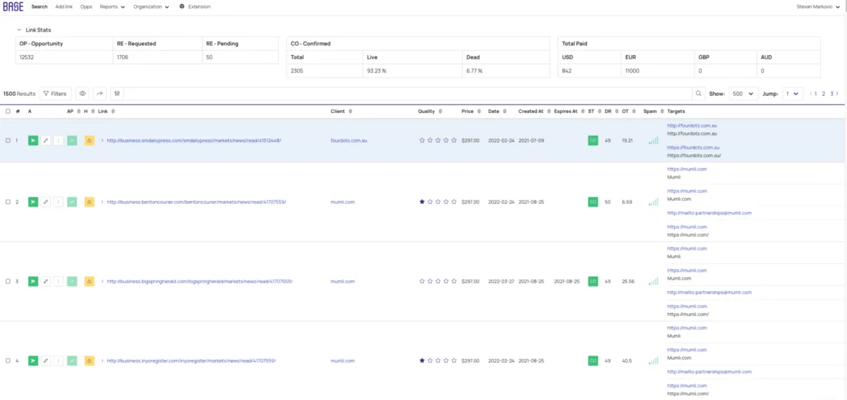 Interface Base: fonctionnalités, prix, alternatives