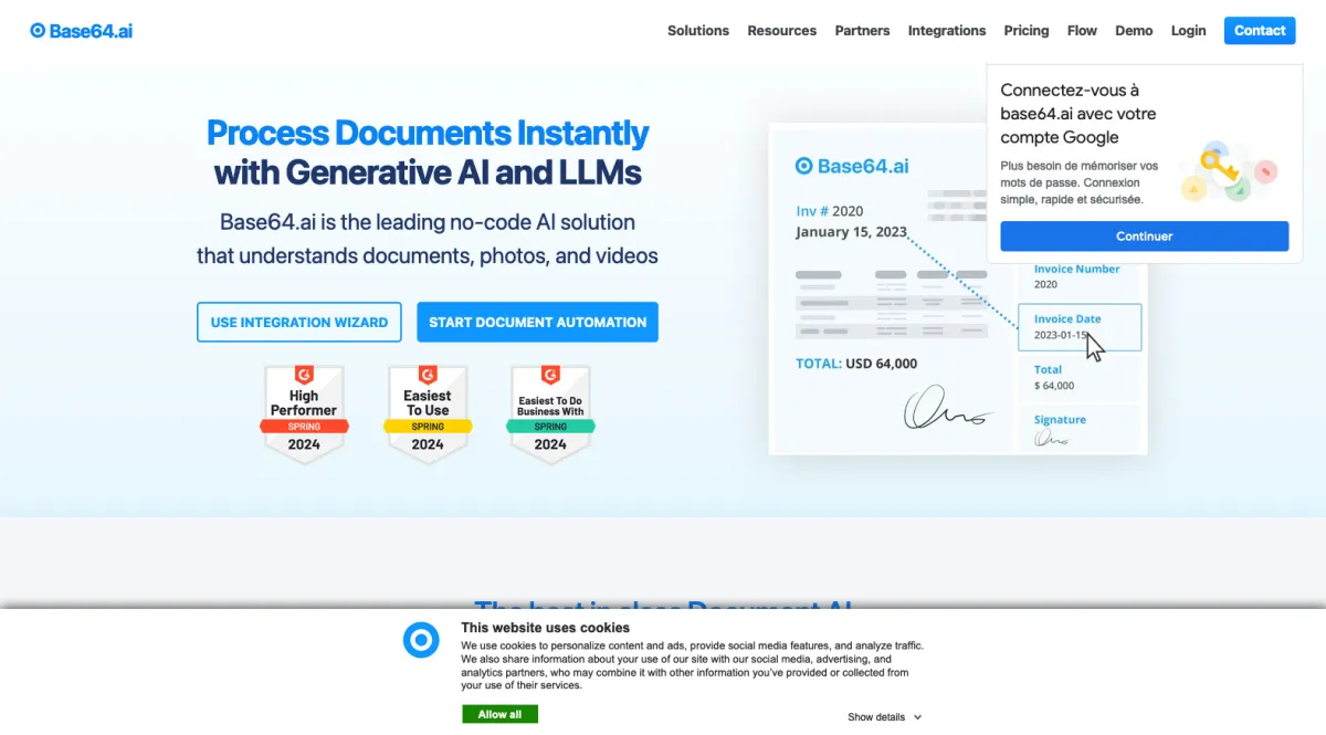 Interface Base64.ai : fonctionnalités, prix, alternatives