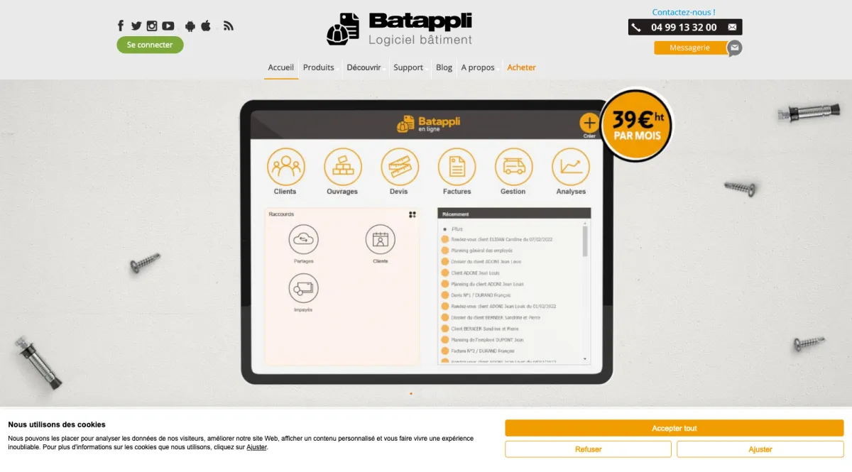 Interface Batappli : image, ergonomie, alternatives