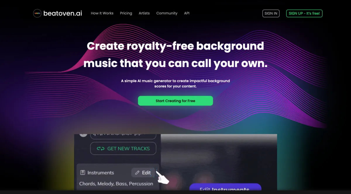 Interface Beatoven : fonctionnalités, prix, alternatives Interface Beatoven : fonctionnalités, prix, alternatives
