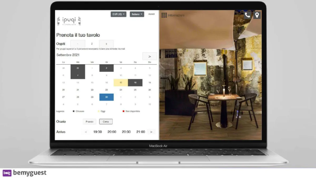 Interface BeMyGuest: fonctionnalités, prix, alternatives