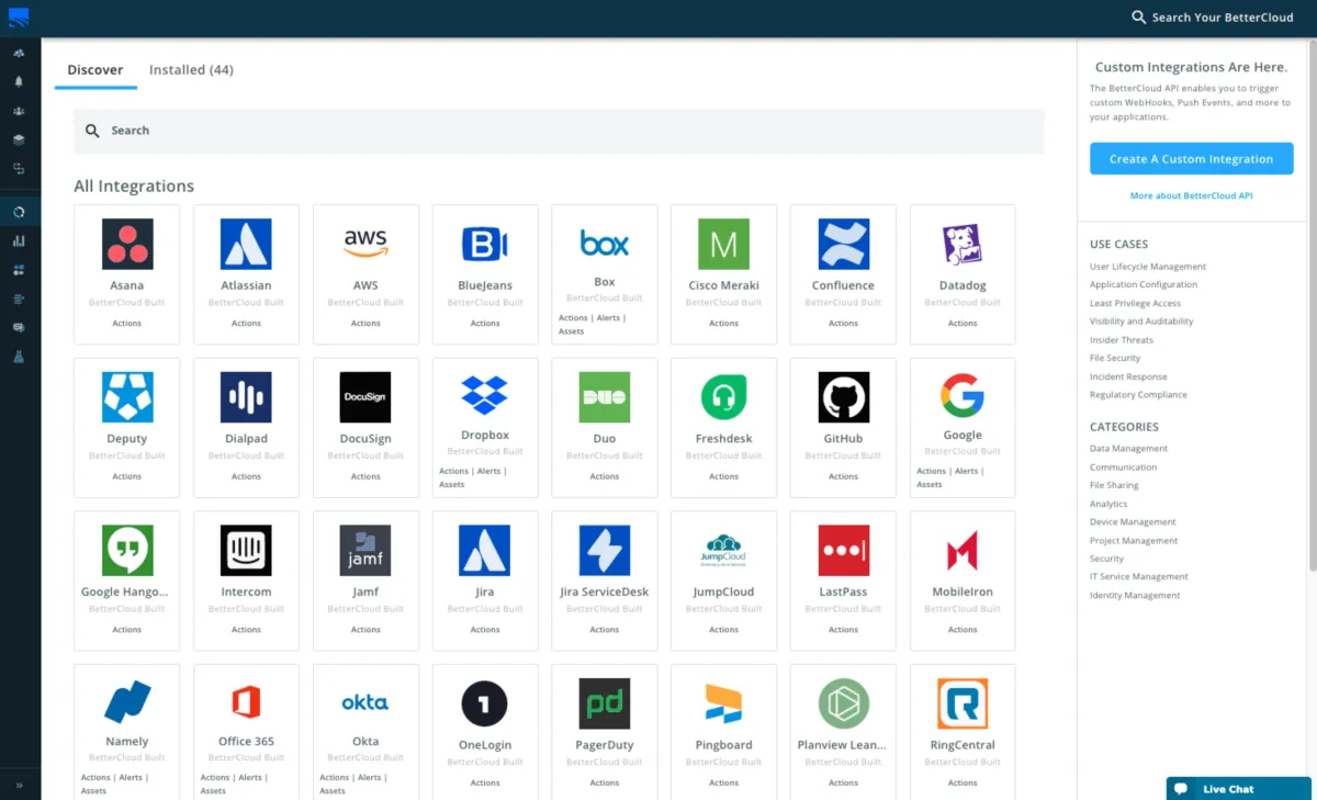 Interface BetterCloud: fonctionnalités, prix, alternatives